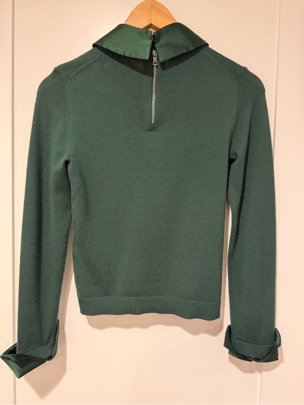 Alice + Olivia Forest Green Collared Sweater - Picture 3 of 4